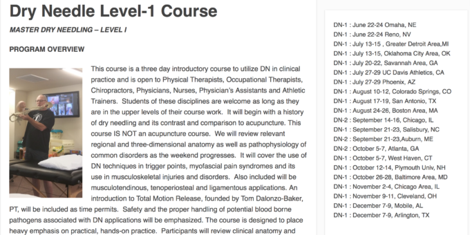 Seminar Review: Master Dry Needling Level 1